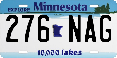 MN license plate 276NAG