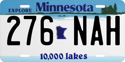 MN license plate 276NAH