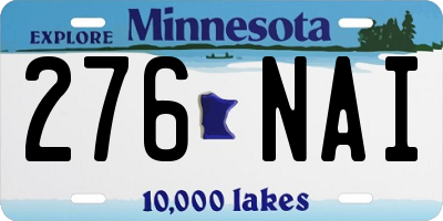 MN license plate 276NAI