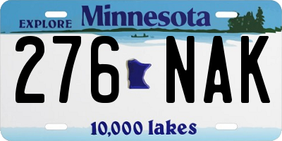 MN license plate 276NAK