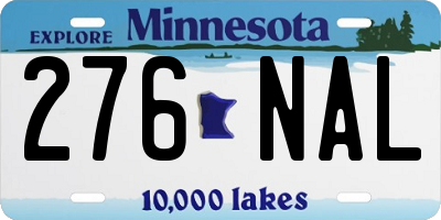 MN license plate 276NAL