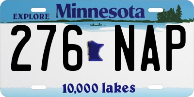 MN license plate 276NAP