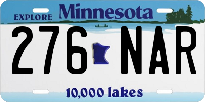 MN license plate 276NAR