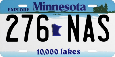 MN license plate 276NAS