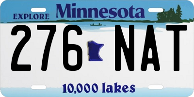 MN license plate 276NAT