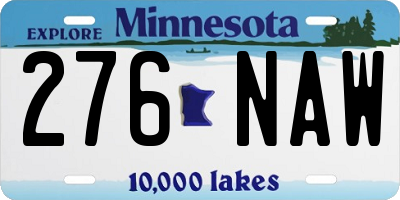 MN license plate 276NAW