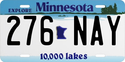 MN license plate 276NAY