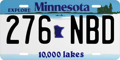 MN license plate 276NBD