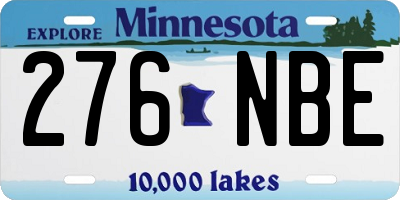MN license plate 276NBE