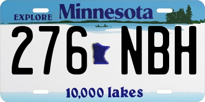 MN license plate 276NBH