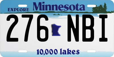 MN license plate 276NBI