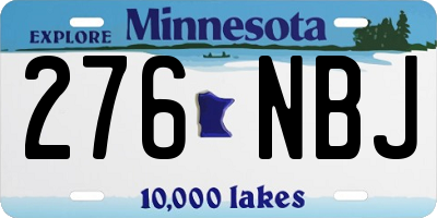 MN license plate 276NBJ