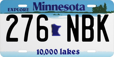 MN license plate 276NBK