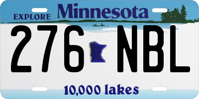 MN license plate 276NBL