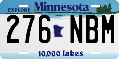 MN license plate 276NBM