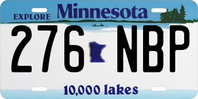 MN license plate 276NBP