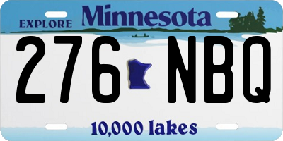 MN license plate 276NBQ
