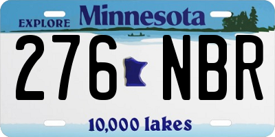 MN license plate 276NBR