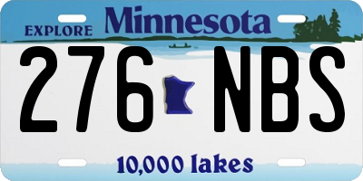 MN license plate 276NBS