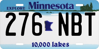 MN license plate 276NBT