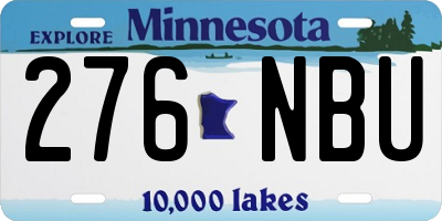 MN license plate 276NBU