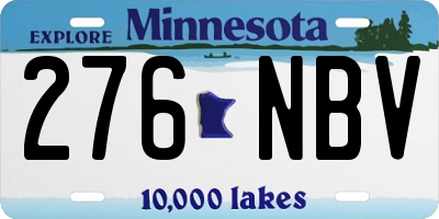MN license plate 276NBV