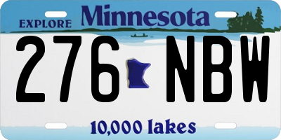 MN license plate 276NBW