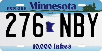 MN license plate 276NBY