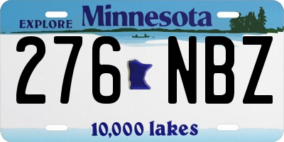 MN license plate 276NBZ