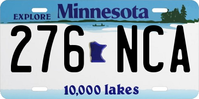 MN license plate 276NCA