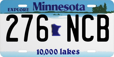 MN license plate 276NCB