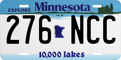 MN license plate 276NCC