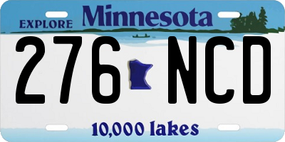 MN license plate 276NCD
