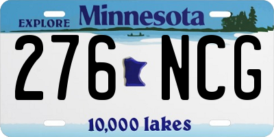 MN license plate 276NCG