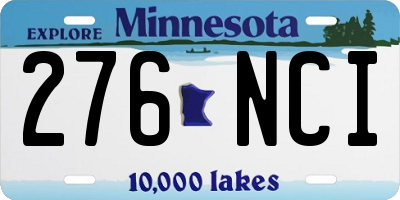 MN license plate 276NCI