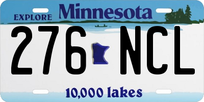 MN license plate 276NCL