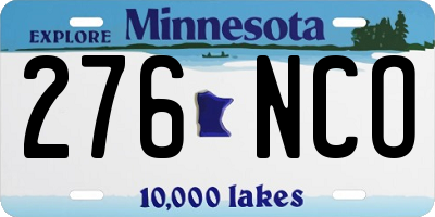 MN license plate 276NCO