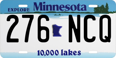 MN license plate 276NCQ