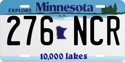 MN license plate 276NCR