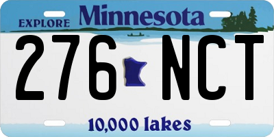 MN license plate 276NCT