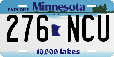 MN license plate 276NCU