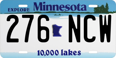MN license plate 276NCW
