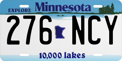 MN license plate 276NCY