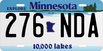 MN license plate 276NDA
