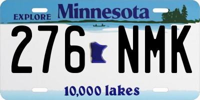 MN license plate 276NMK