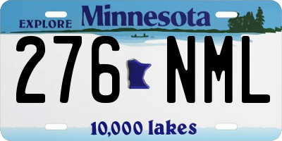 MN license plate 276NML