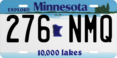 MN license plate 276NMQ