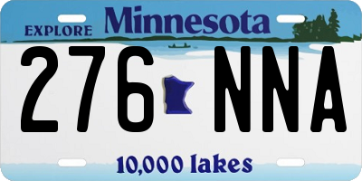 MN license plate 276NNA
