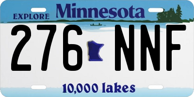 MN license plate 276NNF