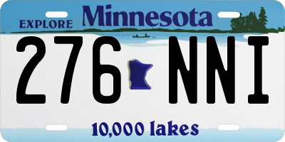 MN license plate 276NNI